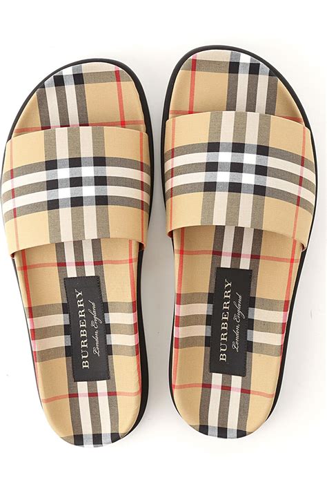 men's Burberry leather slide shoes